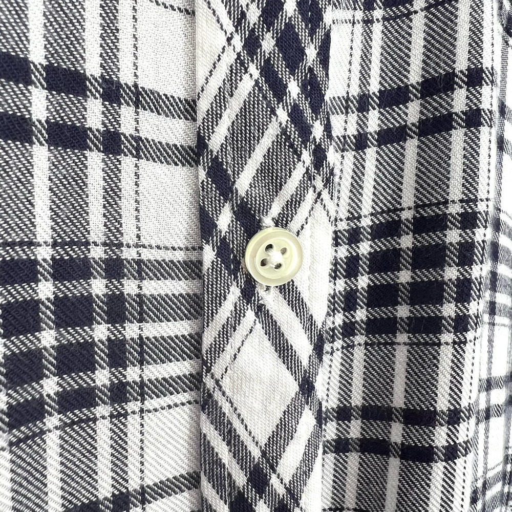 Talbots Sz Medium Long Sleeve Plaid Cozy Blouse Shirt Top Fall Winter Lounge - Picture 5 of 9
